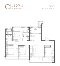 保利阅云台129㎡C户型图