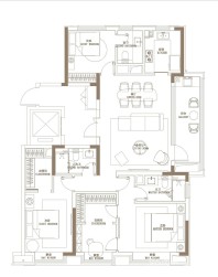 金地大成汇文府建面约143㎡边套户型图