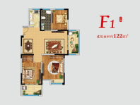 3室2厅1卫1厨建筑面积122㎡