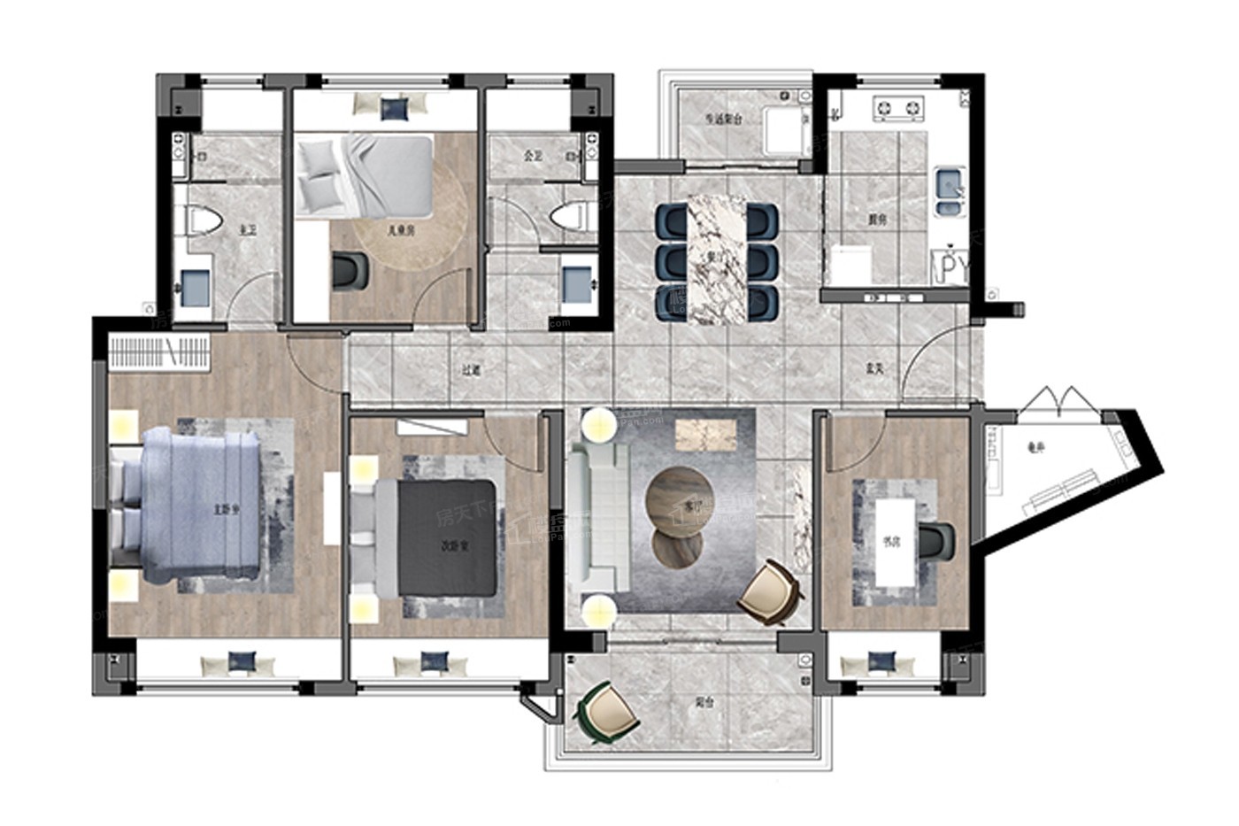 香港金辉澜林花园3室2厅1卫户型图-香港楼盘网