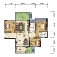 广宁喜悦蓝湾户型图3座93㎡322北向