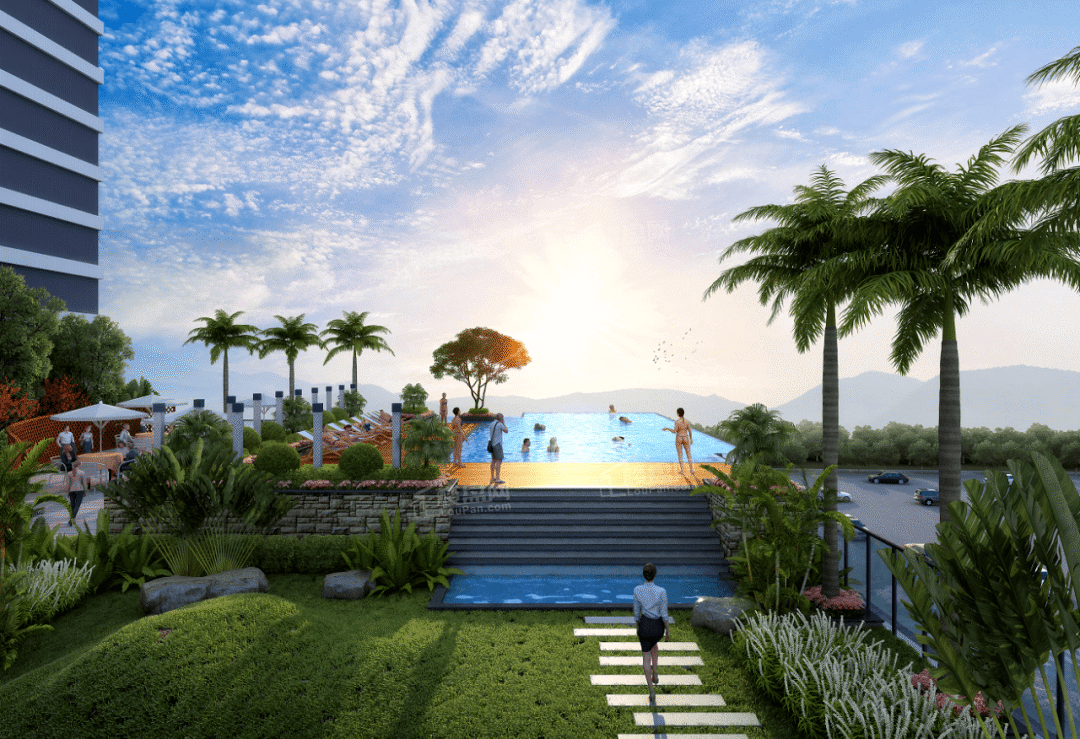 怀集山水梦之湾效果图-创意泳池+屋顶情景花园
