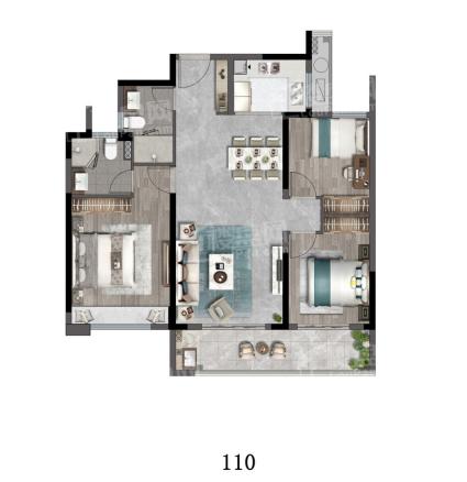 110㎡三室两厅两卫