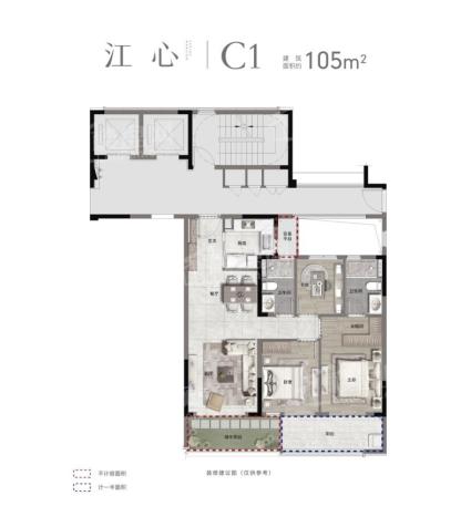 C1-105㎡三室两厅两卫