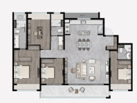 启元未来雅庭 建筑面积185㎡ 4室2厅3卫