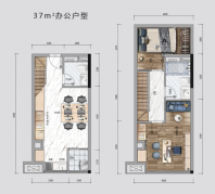 大旺旺城新域户型图37㎡办公户型