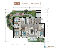 龙翔江东华府143㎡户型