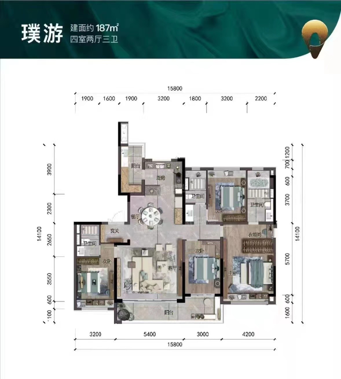 佛山万科璞悦山4室2厅2卫户型图-佛山楼盘网