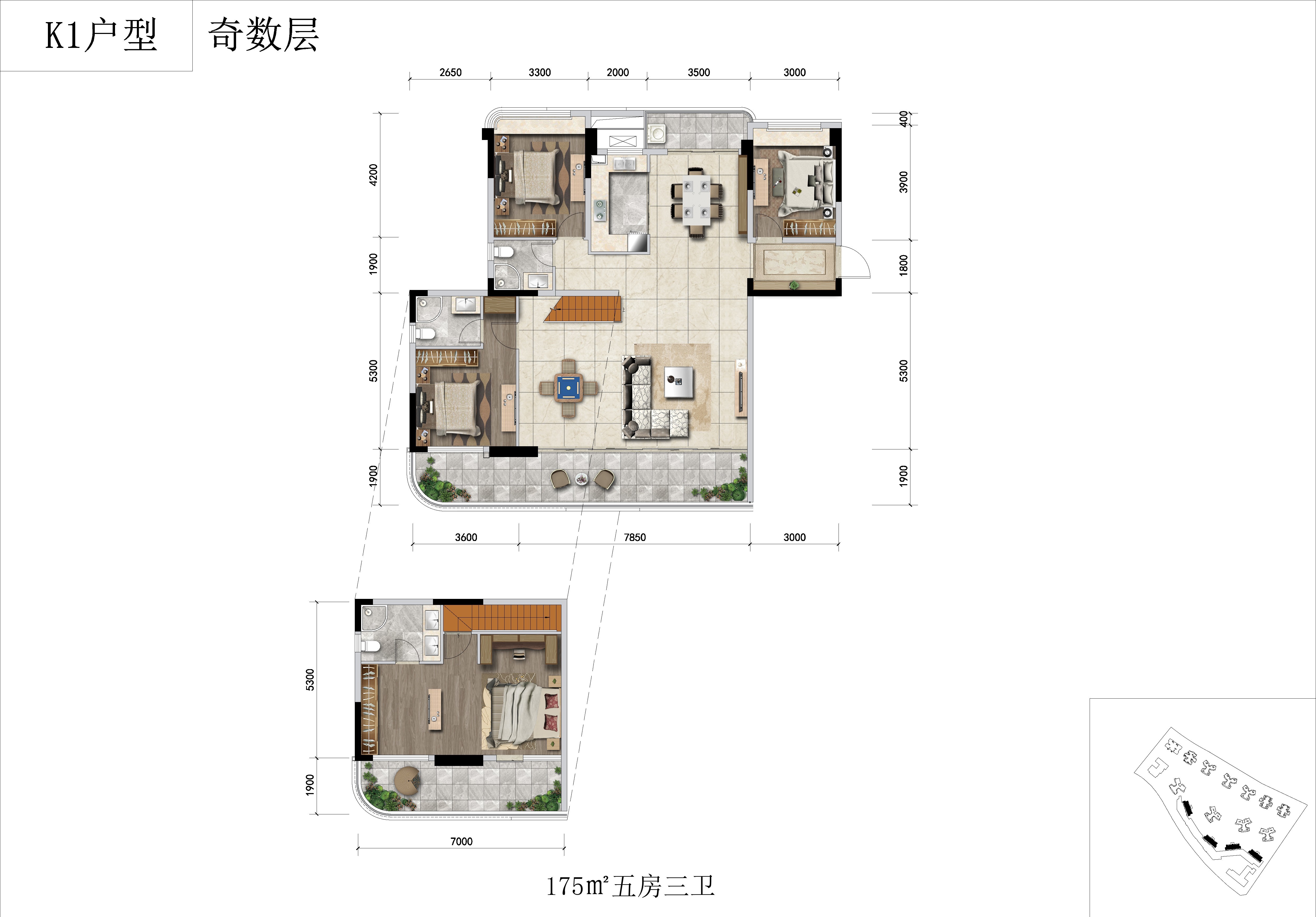 宜宾领地观江府5室2厅3卫户型图
