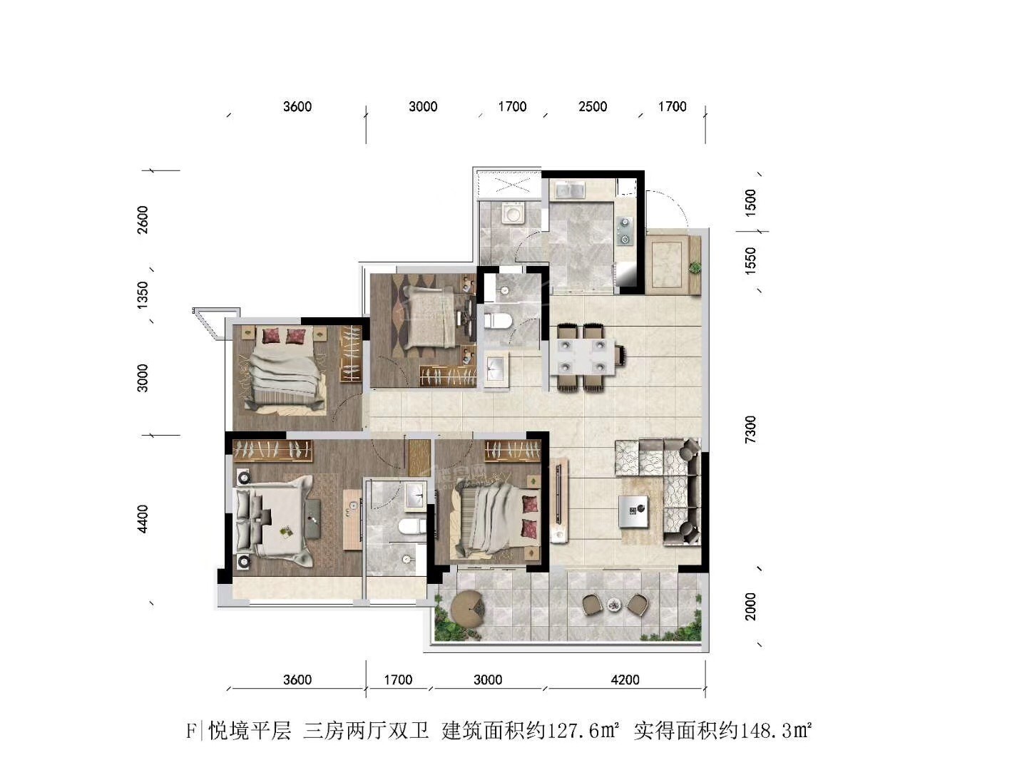 宜宾领地观江府5室2厅3卫户型图