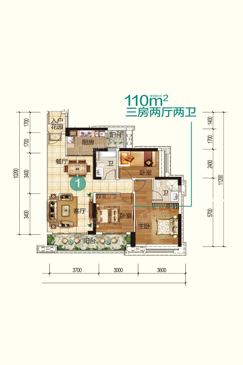 4栋建面110平户型