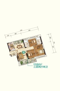 4栋建面118㎡户型