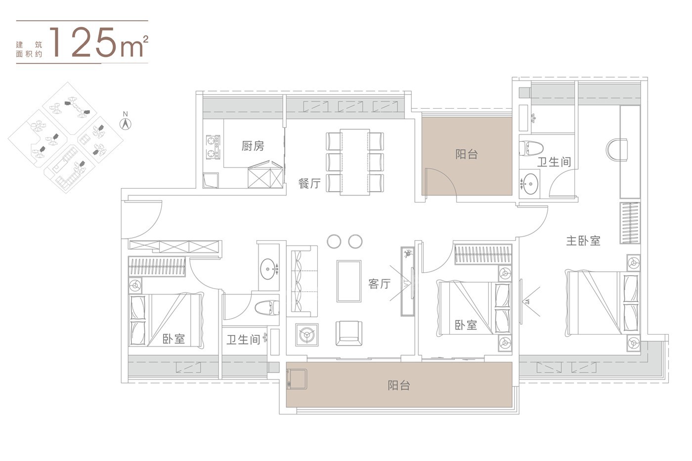 香港越秀·珠实天悦海湾3室2厅2卫户型图-香港楼盘网