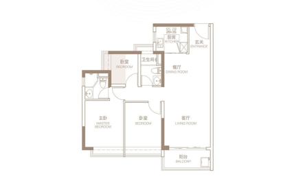 4栋建面90平平层户型