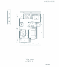 4-H户型83.04㎡两室两厅一卫