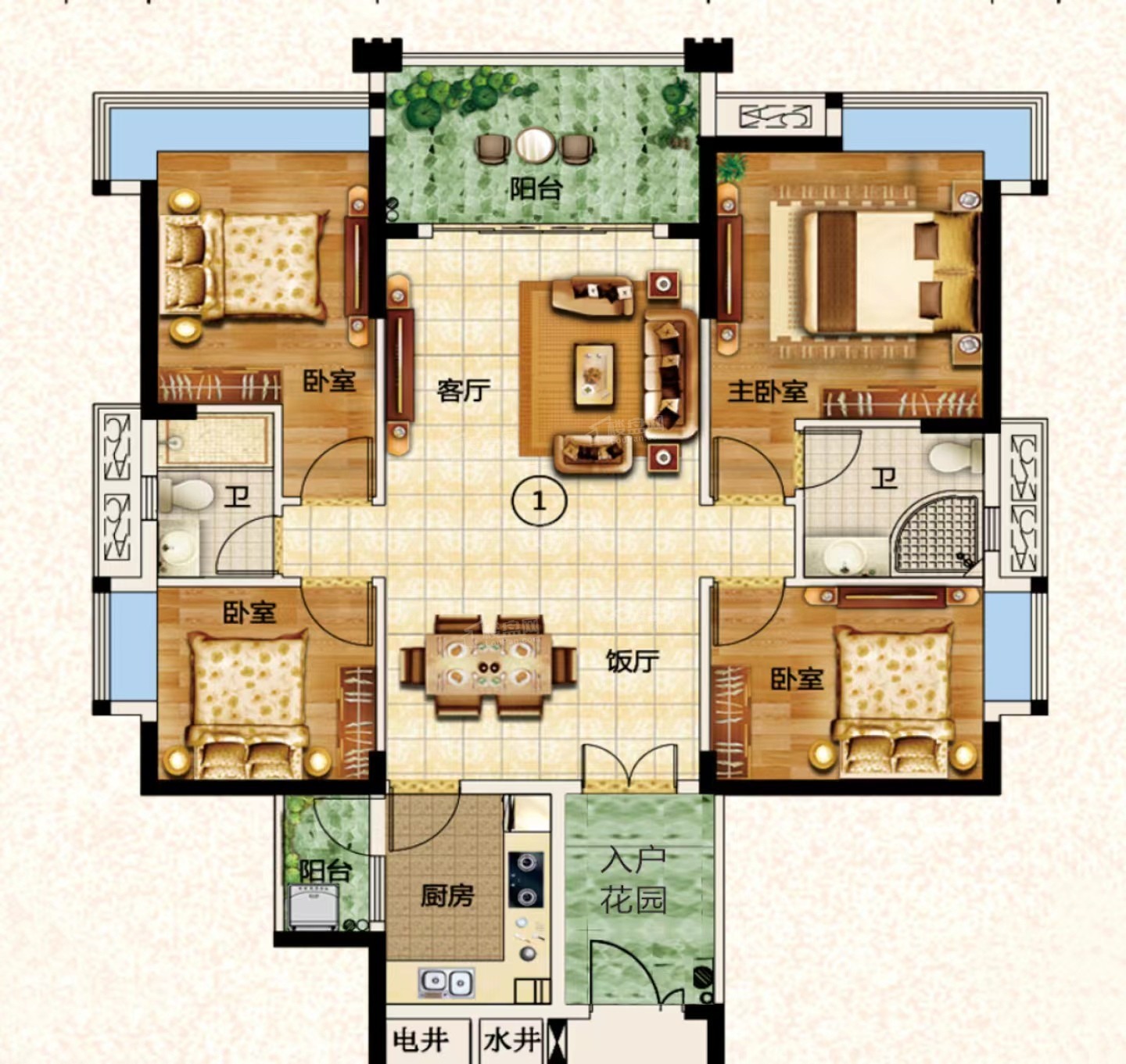 香港名铸家园4室2厅2卫户型图-香港楼盘网