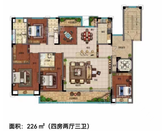 泰州云璟台4室2厅2卫户型图-泰州楼盘网
