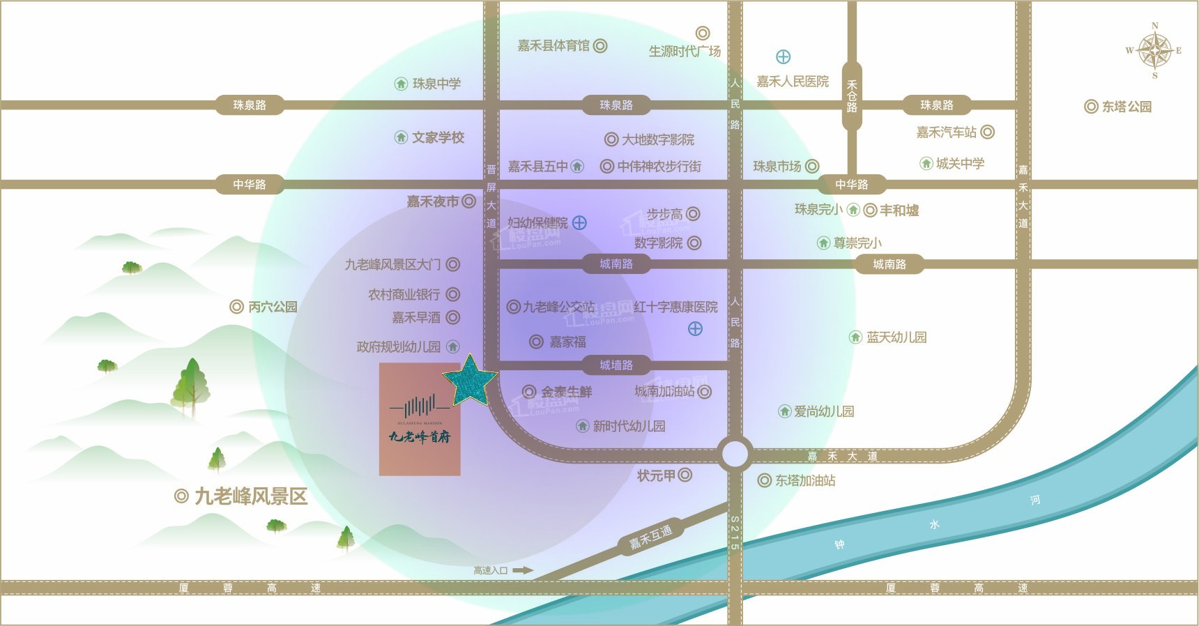 九老峰首府位置图
