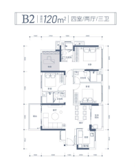 湾区西部华侨城户型图120㎡423