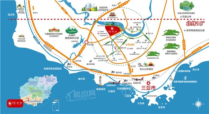 海南乐山居位置图