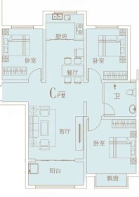 C户型建面113.02平米