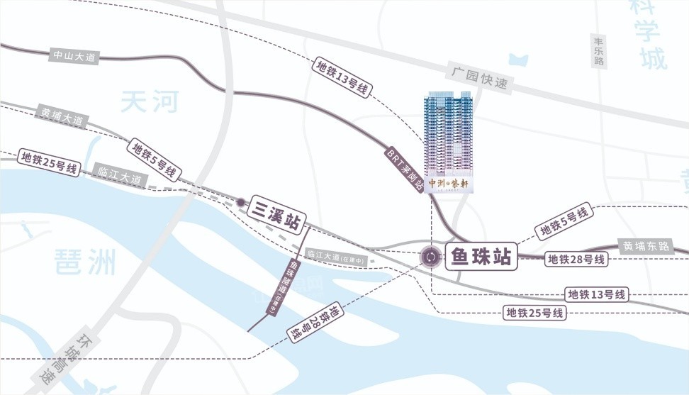 中洲紫轩（公寓）位置图
