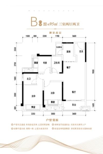 高层建面97㎡B户型