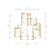 建面约175㎡四室两厅两卫