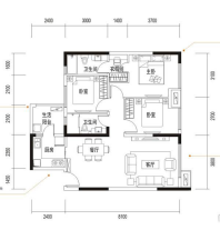 滨江和悦里3室户型图