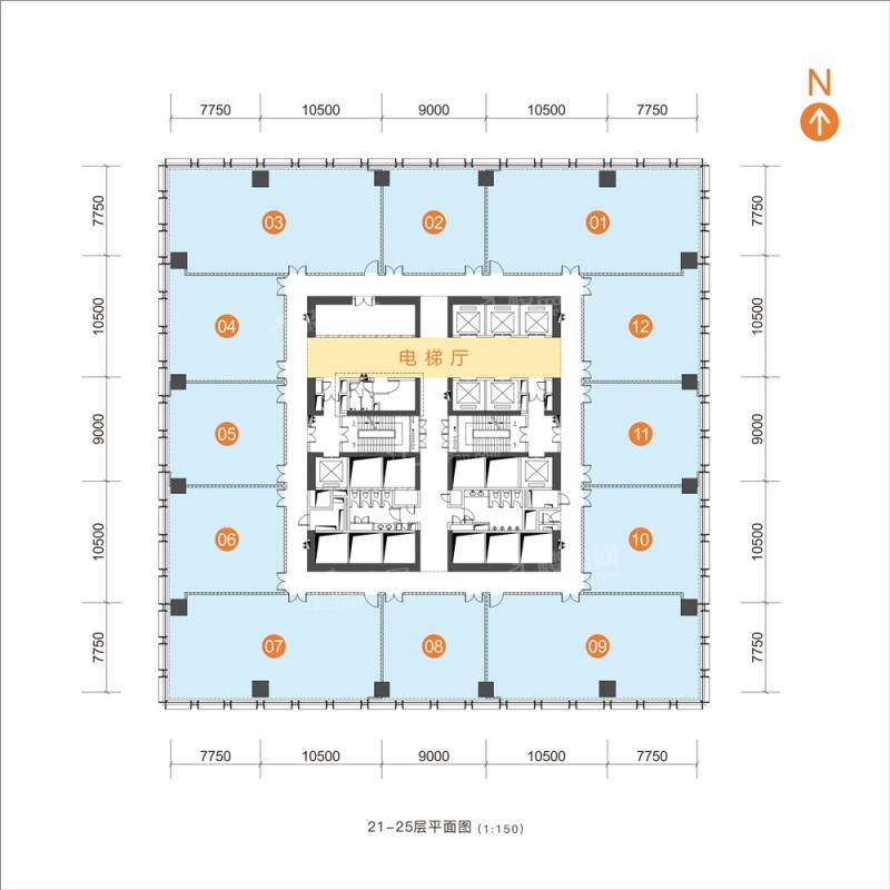 21-25层平面图