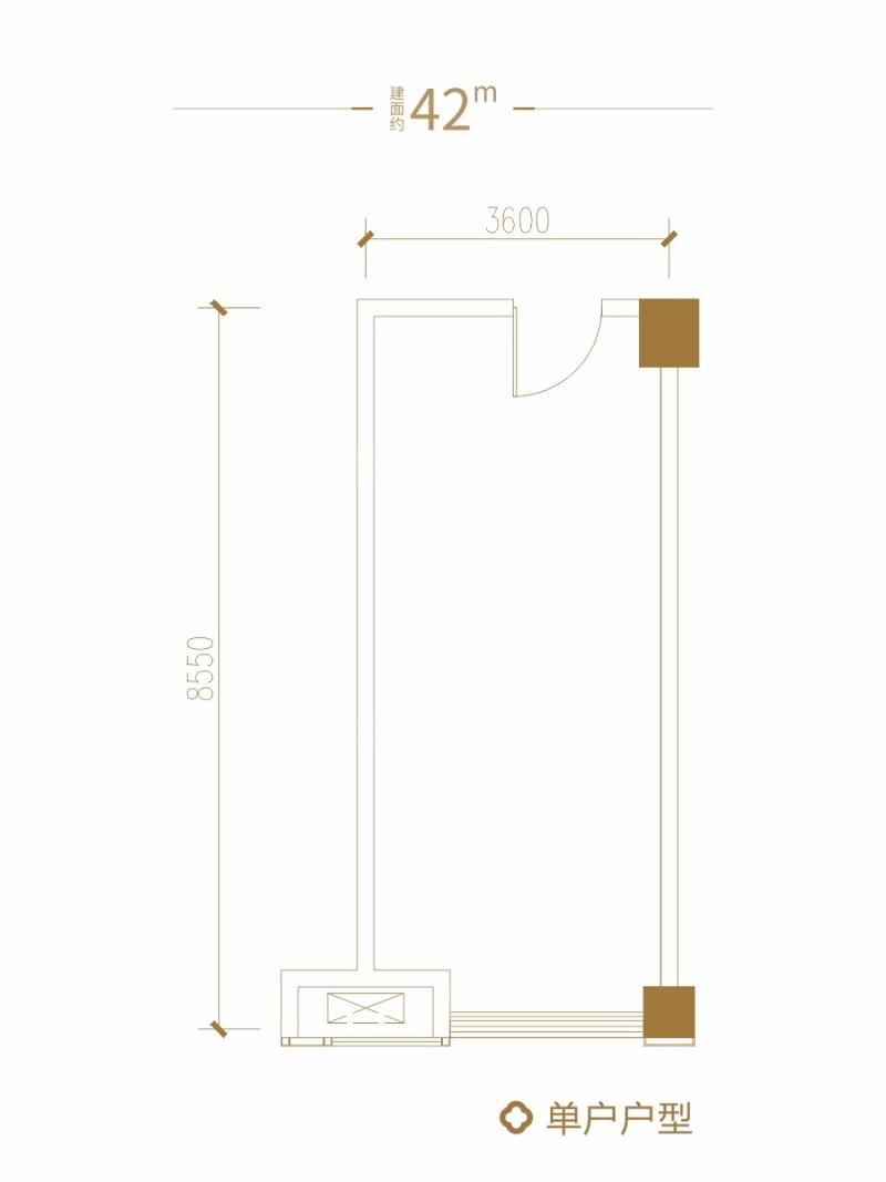 42m²-1室1厅1卫