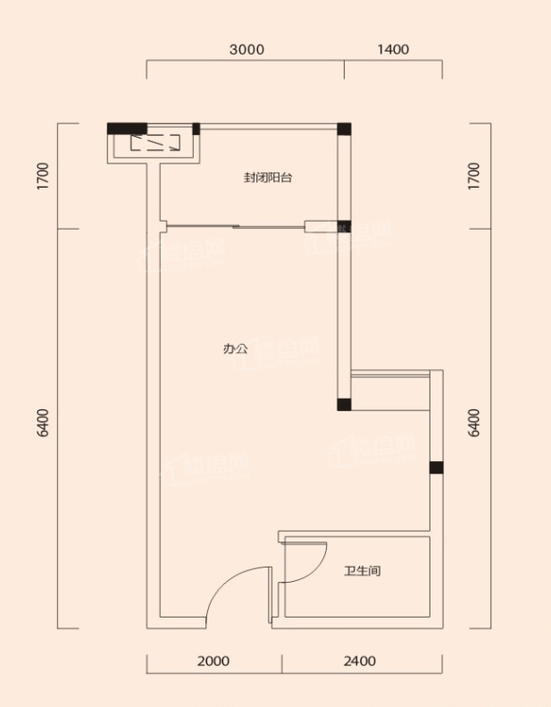 囍园户型图44㎡平层公寓111