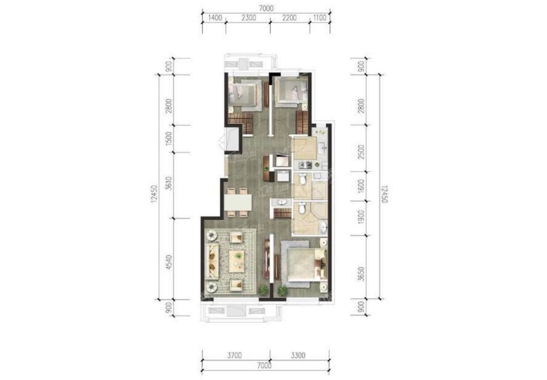 北京绿城·西府海棠4室2厅2卫户型图-北京楼盘网