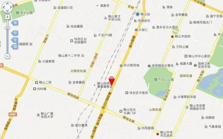 鞍山上海城位置图