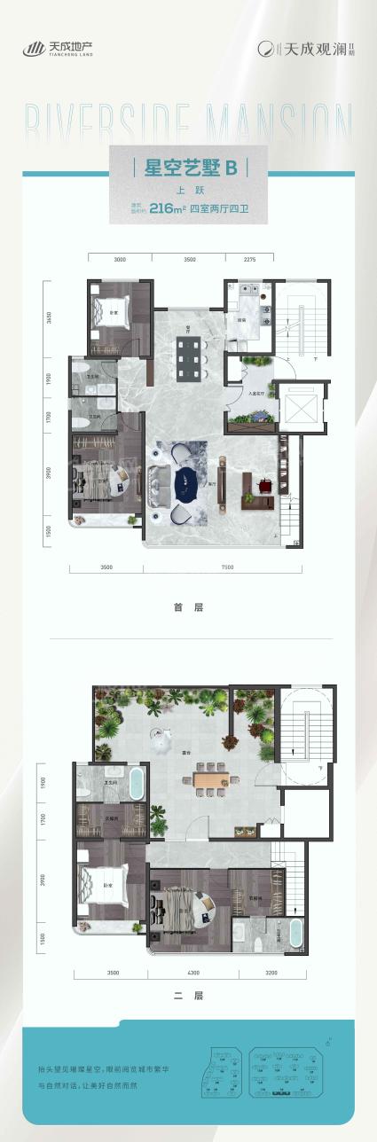 天成观澜二期户型图片216平