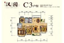 3室2厅2卫建筑面积149.74㎡