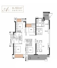 4室2厅2卫建筑面积约133平