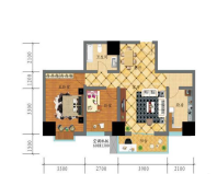 金港新城商住楼2室户型图 94-95㎡