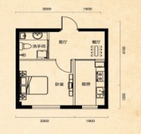 1室1厅1卫建筑面积39㎡