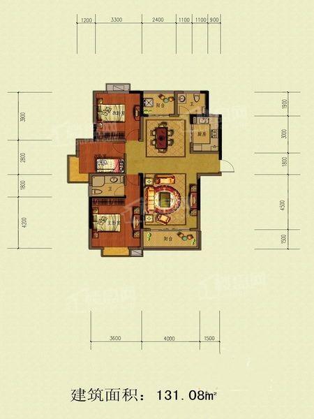 3室2厅2卫建筑面积131.08㎡