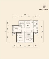 2室2厅1卫建筑面积90.78㎡