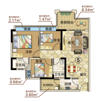 四会龙江太古城户型图86㎡322