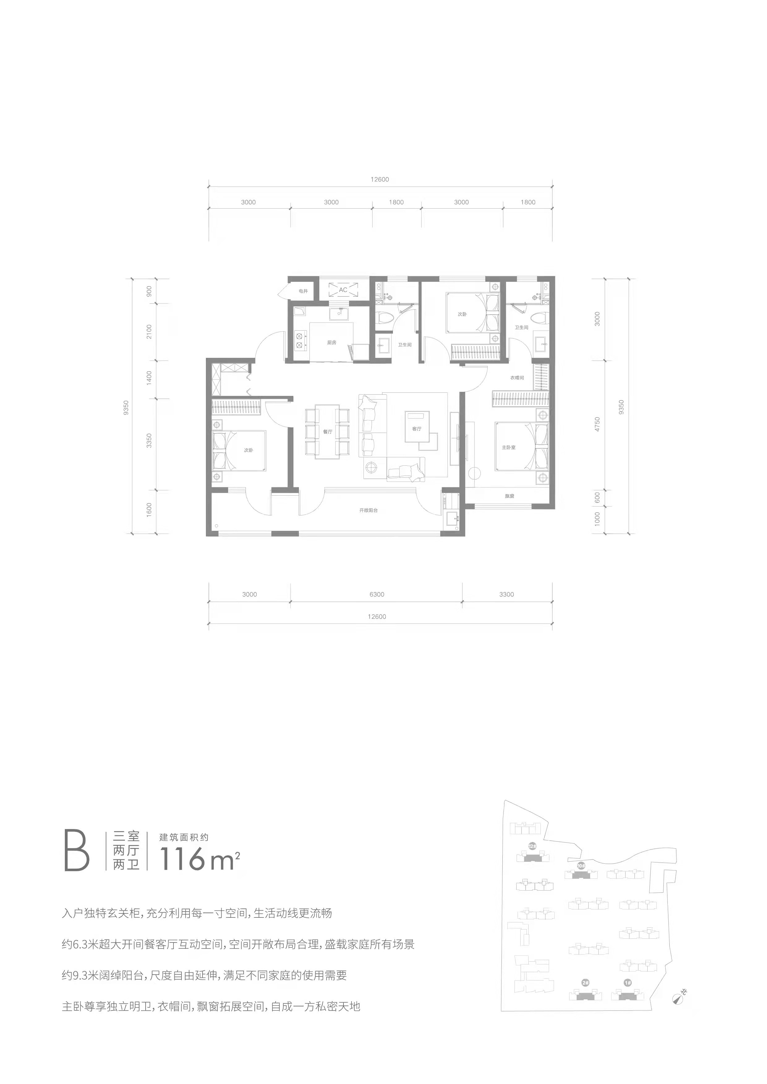 B-116平3室2厅2卫