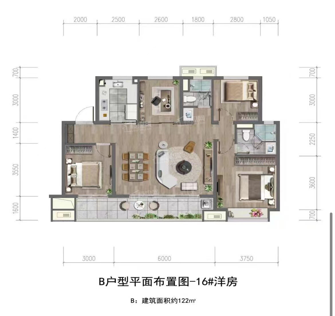 海门招商碧桂园十里海湾2室2厅1卫户型图-海门楼盘网