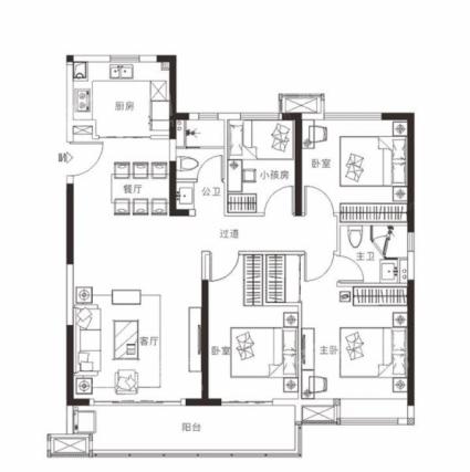 4室2厅2卫建面约137平