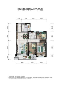 3室2厅1卫建筑面积108.53㎡