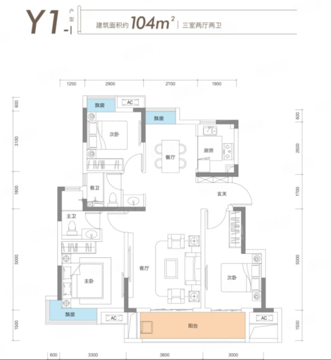 建面104.00平米