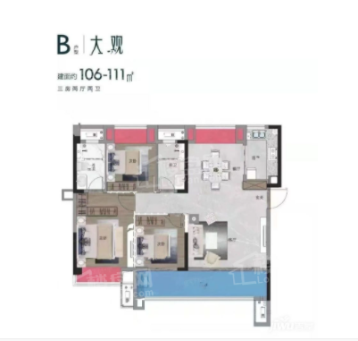 嘉地利达璞园3室户型图 83-118㎡