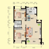 2室2厅1卫建筑面积86.32㎡