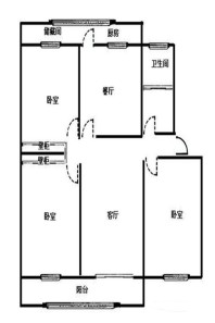 3室2厅1卫建筑面积120㎡